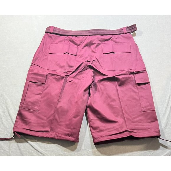 Beyond The Limit Shorts Mens 42 Red Cargo‎ Pocketed Zip Button Belted Men. - Picture 6 of 10